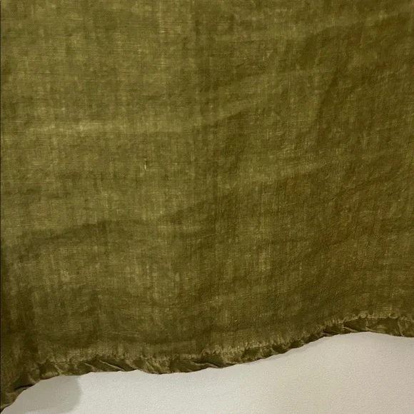 Beau Jours Top Women’s XL Olive Green Linen Lagenlook Boxy Beach - Picture 8 of 14